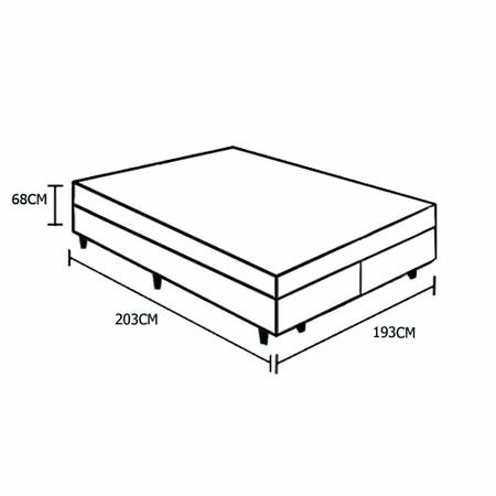 Imagem de Cama Box King Colchão Aylla Espuma D33 NK Camas + Box Sintético 68x193x203
