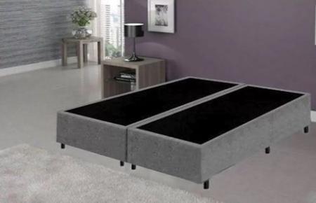 Imagem de Cama Box King Size Bi-Partida 193x203x36 Suede Cinza