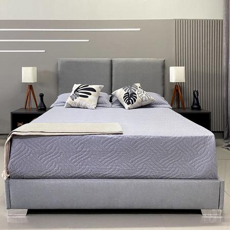 Imagem de Cama Box Luxo Com Cabeceira Módena Linho Cinza RBL King 1,95 X 2,05