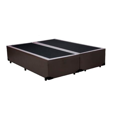 Imagem de Cama Box Queen Bipartido HomeQueen Sintético Marrom 40x158x198