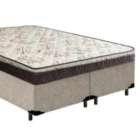 Cama Box Queen Bipartido Suede + Colchão Elegance Ortopédico Espuma D33 Extra Firme 158x198x63 Bege - LUFLEX Imagem de Cama Box Queen Bipartido Suede + Colchão Elegance Ortopédico Espuma D33 Extra Firme 158x198x63 Bege