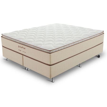 Imagem de Cama Box Queen (Box + Colchão) 158x198x63 Bali Prorelax Molas Ensacadas Pillow Top Turn Free - Bege/Branco