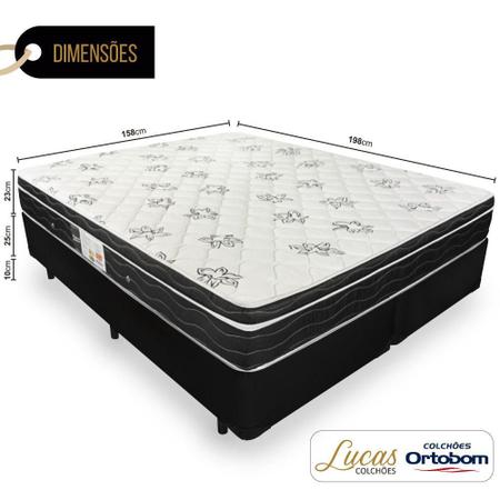 Imagem de Cama Box Queen + Colchão De Molas - Ortobom - Physical Nanolastic 158cm