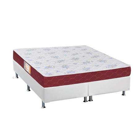 Imagem de Cama Box Queen: Colchão Espuma Castor Sleep Max + Base CRC Courano White(158x198)