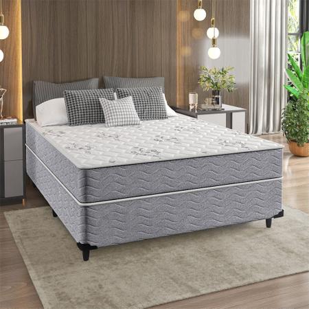 Imagem de Cama Box Queen + Colchão Espuma Ortopédico D33 Piemonte 158x198x63cm