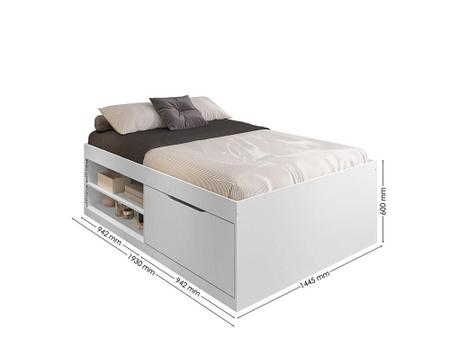 Imagem de Cama Box Sapateira Vanessa Casal 1,38 Branco - Framar Móveis