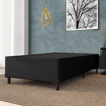 Imagem de Cama Box Solteiro 0,88m com 38cm de Altura Suede Prince Preto