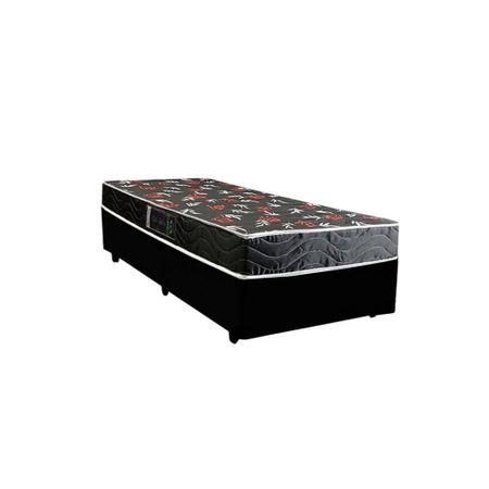 Imagem de Cama Box Solteiro Colchão Espuma D23 Oriental Preto Ducci + Box Sintético Preto (52x88x188)