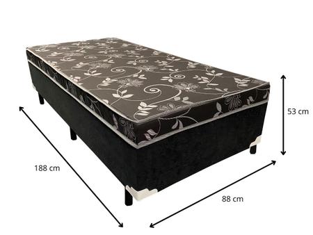 Imagem de Cama Box Solteiro Conjugado Ortopédico Sleep Black 88x188x53