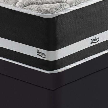 Imagem de Cama Box Solteiro King Baú Preto + Colchão Molas Ensacadas Los Angeles 96x203x68cm