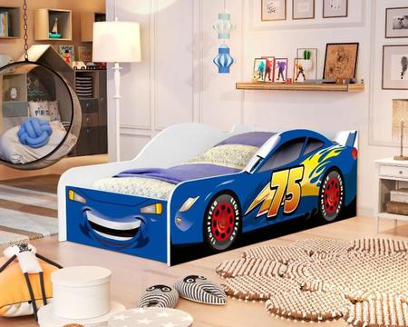 Cama Infantil Carro De Corrida 0,70 azul - Vitamov 0501012 - Camas - Quarto