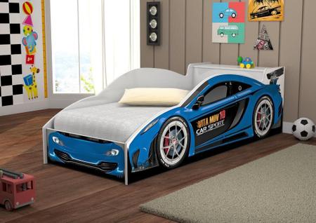 Imagem de Cama Carro com Baú Infantil Azul