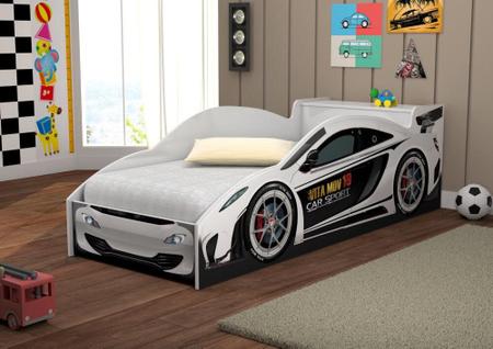 Imagem de Cama Carro com Baú Infantil Branco