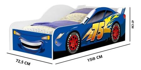 Cama Carro De Corrida Infantil Azul