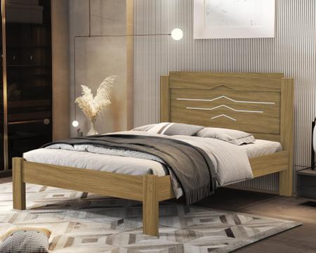 Imagem de cama casal sofia tradicional mdf reforçada para quarto moderno detalhe no painel