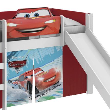 Imagem de Cama com Escorregador Carros Disney Play Pura Magia Branco/Vermelho