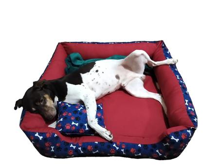 Imagem de cama de cachorro Grande caminha pet até15kg +edredom e tapete ( azul coroa )