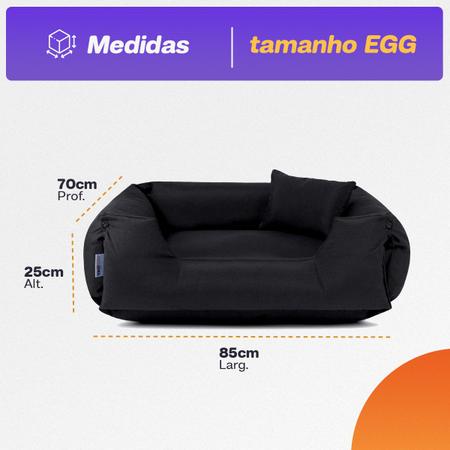 Imagem de Cama de Cachorro Impermeável Lola Caminha Pet 85x70 Black