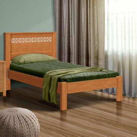 Imagem de Cama De Solteiro Com Cabeceira 100% MDF Com Colchão Nature Off White Savao Shop Jm