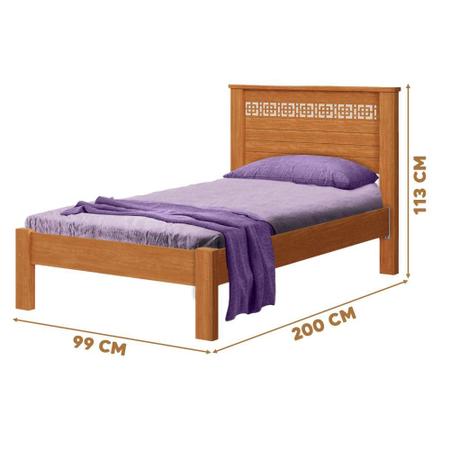 Imagem de Cama De Solteiro Com Cabeceira 100% MDF Com Colchão Nature Off White Savao Shop Jm