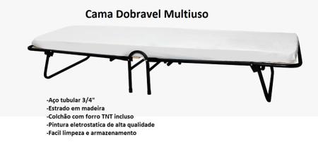 Imagem de Cama Dobravel Multiuso Com Colchonete Preta