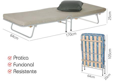 Imagem de Cama Dobravel Prata com Colchão