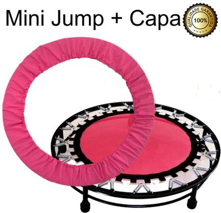 Imagem de Cama Elástica Mini Jump Profissional Rosa + Capa Rosa +Corda