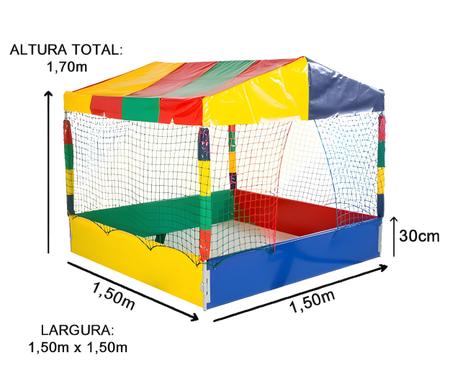 Imagem de Cama Elástica Pula Pula 2,30m Nacional + Piscina de Bolinhas 1,50m Premium + Jacaré 2 Lugares