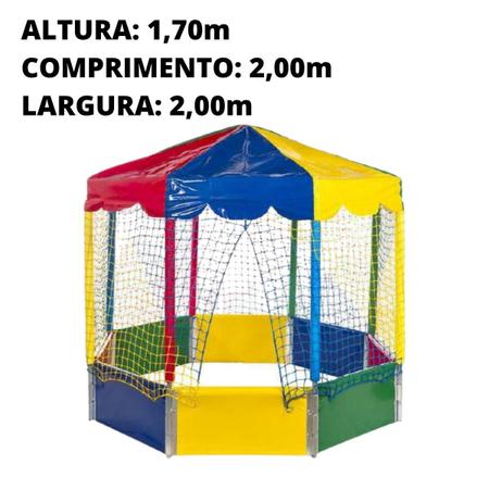 Imagem de Cama Elástica Pula Pula Trampolim 1,40m + Piscina de Bolinhas Oitavada 2,00m Premium Infantil Rotoplay Brinquedos