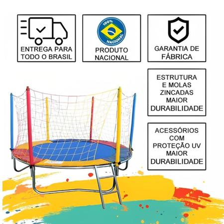 Imagem de Cama Elástica - Pula Pula - Trampolim 2,30m Infantil - Nacional Premium