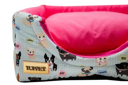 Cama Iglu e Toca Para Cachorro Luppet Luxo Rosa Xadrez