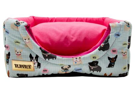 Cama Iglu e Toca Para Cachorro Luppet Luxo Rosa Xadrez