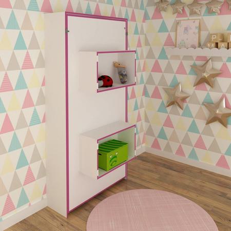 Imagem de Cama Infantil Articulada CM8015 Tecnomobili 97,2x193cm Branco/Rosa