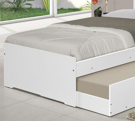 Imagem de Cama Infantil Barcelona com Cama Aux 0,90m Branco com Preto - Tebarrot