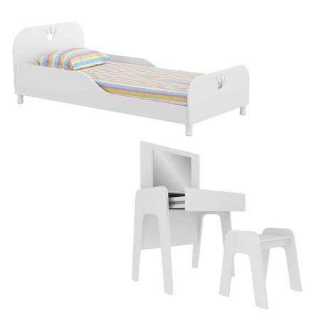 Imagem de Cama Infantil c/ Penteadeira 100% MDF Rei/Rainha Multimóveis