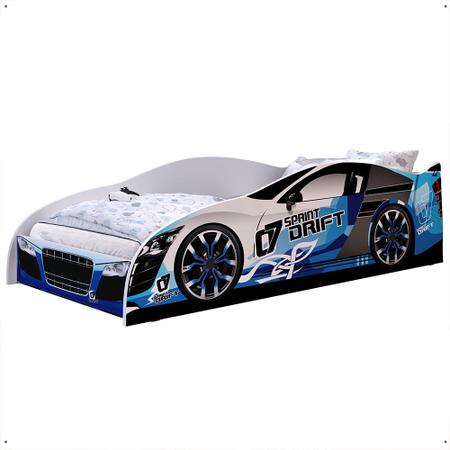 Cama Infantil Carro Drift Azul Com