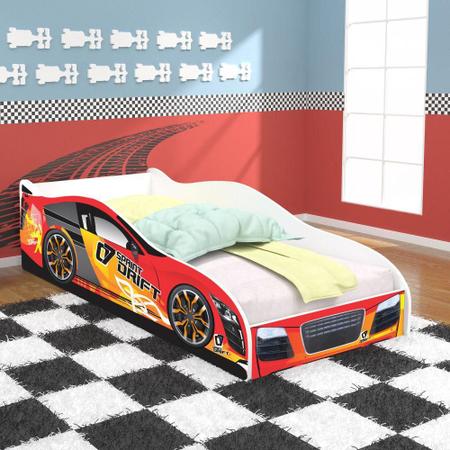 Cama Infantil Carro Drift - Vermelho / Branco - Rpm Móveis