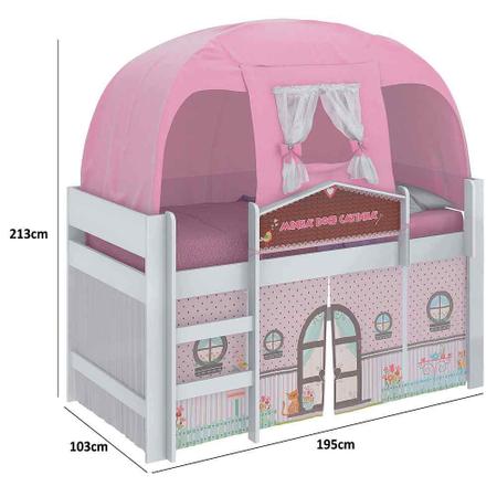 Imagem de Cama Infantil com Barraca e Luz/LED Doce Casinha Play Pura Magia