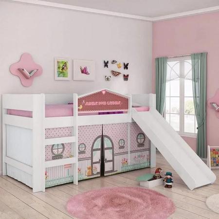 Imagem de Cama Infantil com Escorregador Minha Doce Casinha Play Pura Magia