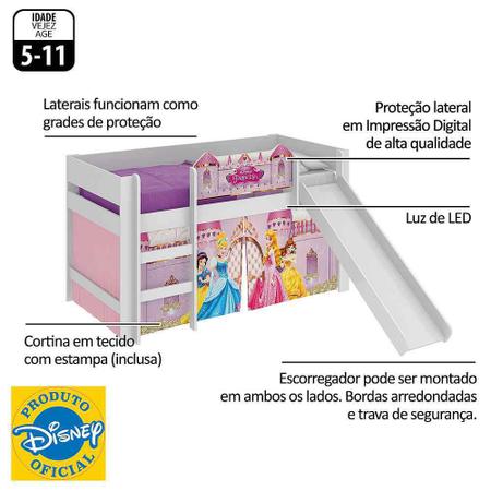 Imagem de Cama Infantil com Escorregador Princesas Disney Play