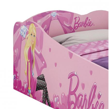 Cama Infantil Adesivada com Proteção Lateral Barbie - WebContinental