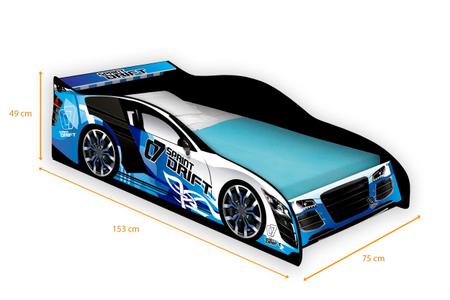 Imagem de Cama Infantil com Proteção Lateral Carro Drift J&A Móveis