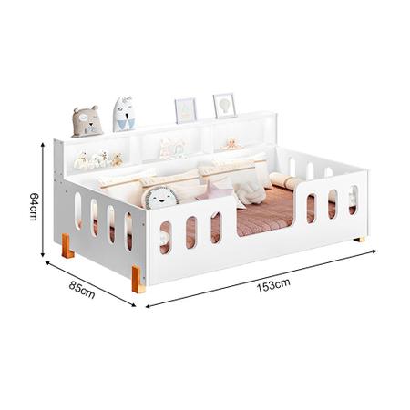 Imagem de Cama Infantil de Criança Montessoriana Led Nina com Nicho Branca + Luminária Led