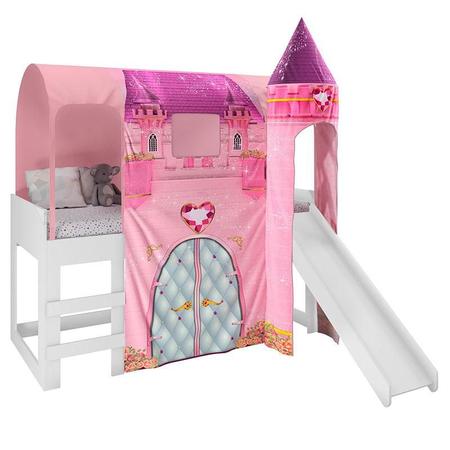 Imagem de Cama Infantil Joy com Escorregador Dossel Barraca Castelo e 1 Torre 21A Pura Magia