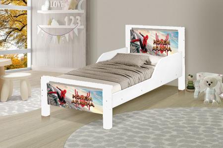 Imagem de cama infantil meli dos Homem Aranha com proteção lateral com colchão