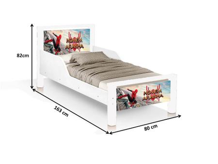 Imagem de cama infantil meli dos Homem Aranha com proteção lateral com colchão