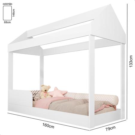 Imagem de Cama Infantil Montessoriana Crystal Com Colchão e Voal Rosa