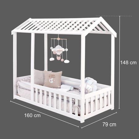 Imagem de Cama Infantil Montessoriano Com Grade Bruna - Branco