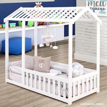 Imagem de Cama Infantil Montessoriano Com Grade Bruna - Branco