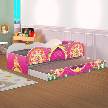 Cama Carruagem Barbie Star Rosa